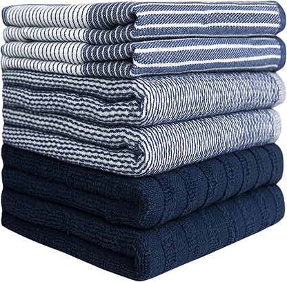Premium Kitchen Towels | Large Cotton Dish Towels | Flat & Terry Highly