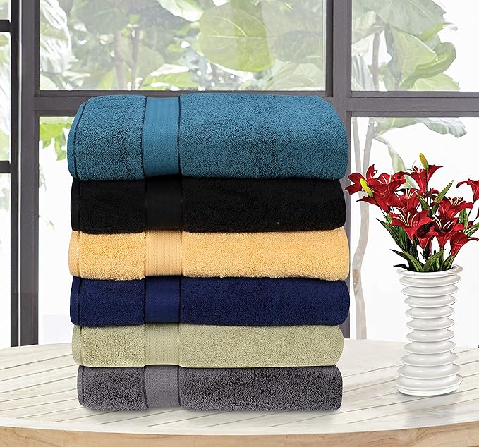 GLAMBURG 700 GSM Premium Cotton 2-Pack Oversized Extra Large Bath Sheet Set