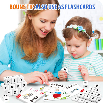 Yolscue Montessori Matching Letter Games,Educational Toys for 3-8 Year Olds Boys Girls,Alphabet Learning Toys for Kids Ages 3-8 Years,Birthday Party Gifts for 3-8 Year Olds Boys Girls(Navy Blue)