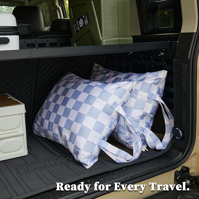Checkered 2 Pcs Large Travel Laundry Bags