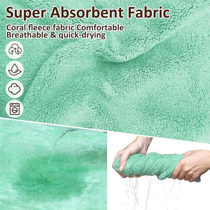Soft Dog Bathrobe Fast Drying Dog Coat, Super Absorbent Dog Towels for After Bath, Microfiber Pet Robe Adjustable Collar & Belly Warm Keeping Dogs Coat for Pet Dogs & Cats (Green, XX-Large)