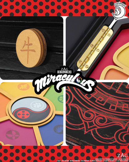 corimori Miraculous Ladybug Officially Licensed Wooden Chest, Master Fu Miracle Box, 26 cm