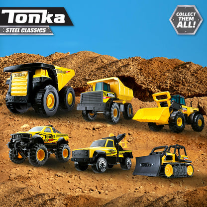 Tonka Steel Classics 4x4 Pickup Truck - Made with Steel & Sturdy Plastic, Yellow Toy Construction Truck, Boys and Girls, Kids, Toddlers, Ages 3+