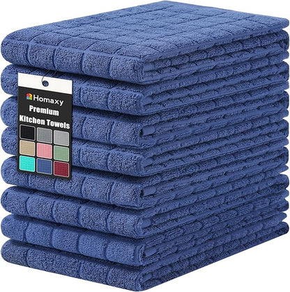 Homaxy Premium Cotton Kitchen Towels 16"x 28", Large Natural Ring Spun 390 GSM