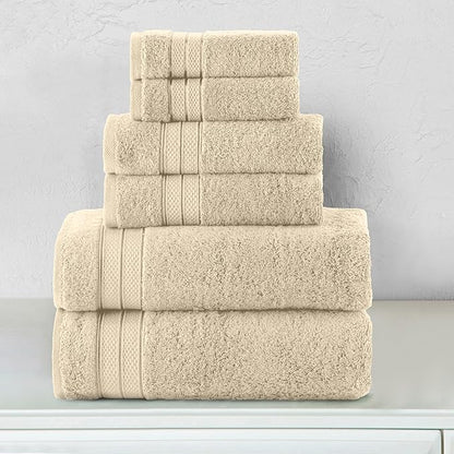 Elegant Comfort Luxury 6-Piece Towel Set, Premium Soft 100% Turkish Cotton