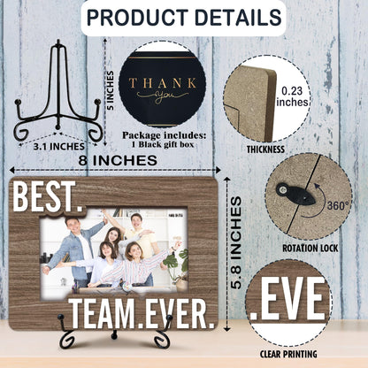 Team Picture Frame, 5x8 Best Team Ever Picture Frame with Stand, Thank You Appreciation Gifts for Coworkers Boss Company Team, Office School Desk Decor-A41