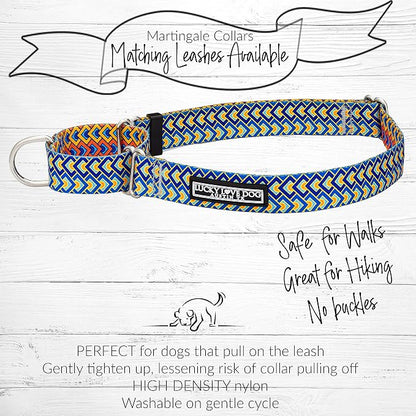 Lucky Love Dog Martingale Dog Collar - Adjustable, No-Slip, Durable, & Soft Webbing Collar for Male and Female Dogs Ideal for Training & Walking - Murphy, Medium