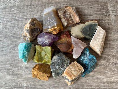 1 Pound Raw Assorted - Natural Assorted Stone, Natural Rough Assorted, Assorted Rough, Assorted Rocks (Assorted)