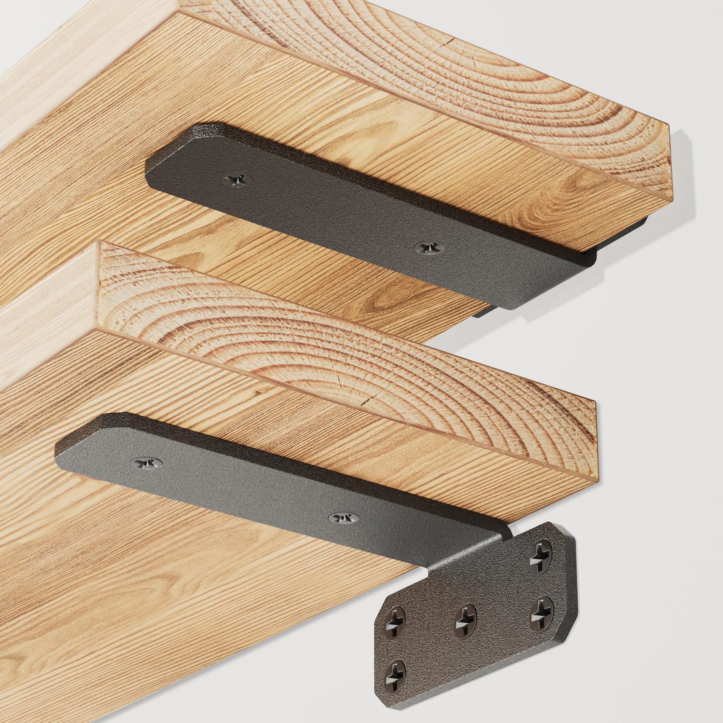 SKYSEN 12 Pack 6" Floating Shelf Bracket, Shelves Brackets, Wood Shelving Brackets Hardware - Heavy Duty - 4/6/8/10/12 inch - Real Hidden Bracket Design（tzj6-12）