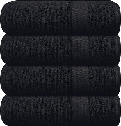 GLAMBURG Premium Cotton 4 Pack Bath Towel Set