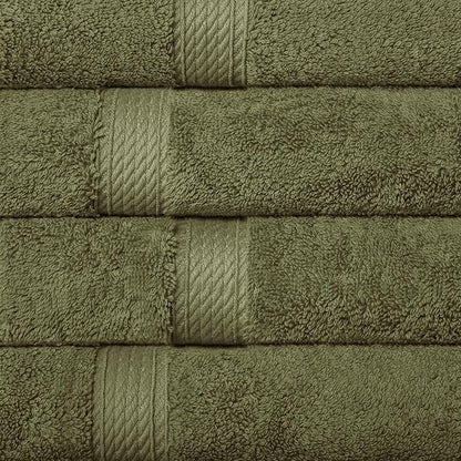Superior Solid Egyptian Cotton Hand Towel Set, Forest Green
