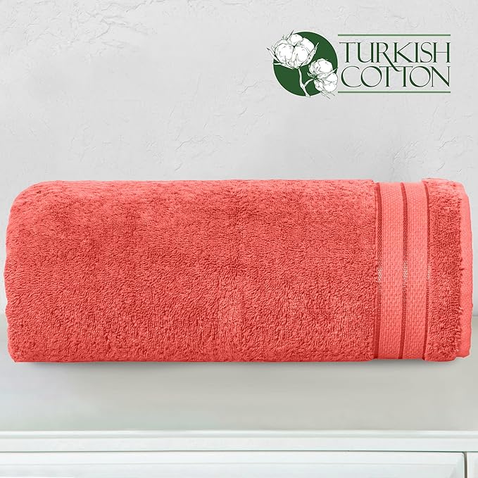 Elegant Comfort Three Line Popcorn Extra Large Luxury Bath Towel