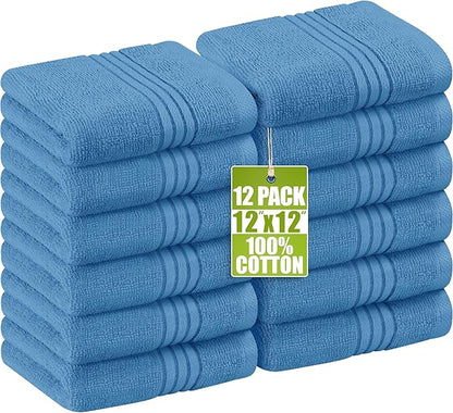 Utopia Towels Wash Cloths Set, 12 by 12 Inches, 100% Cotton Ring Spun, Highly