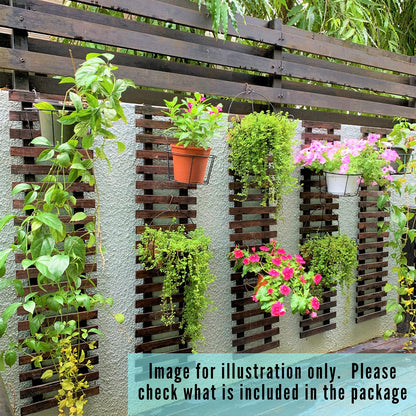 ShopLaLa Wall Planter - 2 Pack, Wooden Hanging Large Planters for Indoor Outdoor Plants, Live Vertical Garden, Plant Wall Mount Flower Pot Holder Hanger Stand Green Herb Wall Decor 47.2" (120cm)