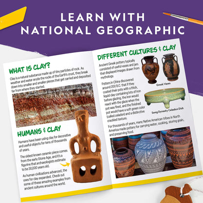 National Geographic Mega Arts and Crafts Kit for Kids – Mosaic Kit, Marbling Paint Kit & Air Dry Clay Pottery Kit – Art Projects for Kids Ages 8-12, Crafts for Girls and Boys (Amazon Exclusive)