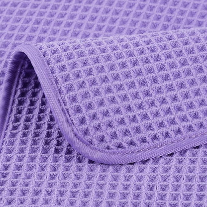 POLYTE 430 GSM Microfiber Lint Free Washcloth Face Towel, 13 x 13 in, 4 Pack