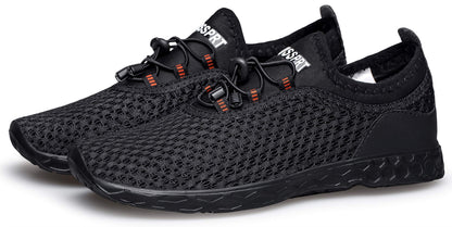 DOUSSPRT Men's Water Shoes Quick Drying Sports Aqua Shoes AllBlack Size 7