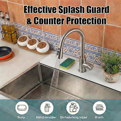 Customizable Kitchen Sink Faucet Mat: 30" Lx5.5 W Absorbent Splash Guard