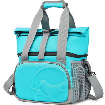 SUNNY BIRD Dual Compartment Lunch Bag Insulated Lunch Box for Women and Men (Aqua Blue 01)