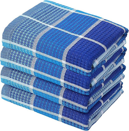 Bright Large Kitchen Towels, 16 Inch x 26 Inch Buffalo Check Dish Towels