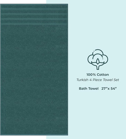 American Soft Linen Luxury 4 Piece Bath Towel Set, 600 GSM 100% Cotton Turkish