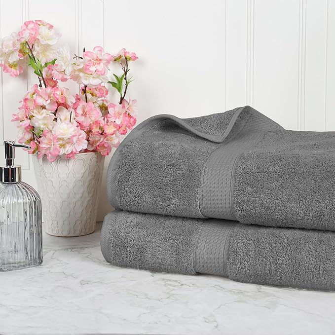 SUPERIOR Egyptian Cotton Pile Bath Sheet Set of 2, Ultra Soft Luxury Towels