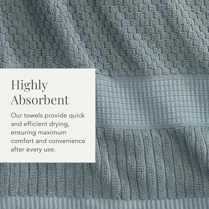 NY Loft 100% Cotton Bath Towel 4 Pack | Super Soft & Absorbent Quick-Dry Bath