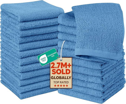 Utopia Towels 24 Pack Cotton Washcloths Set, 100% Ring Spun Cotton, Highly