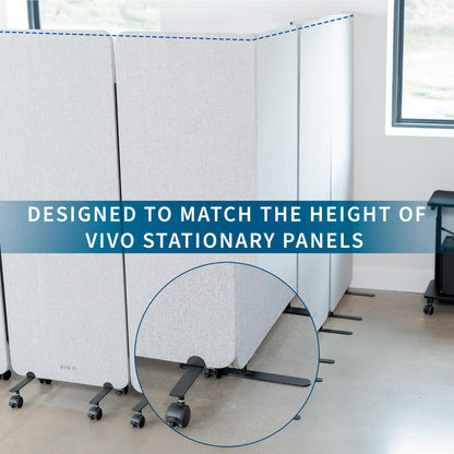 VIVO Freestanding 72 x 66 inch Privacy Panel, Mobile Cubicle Divider, x3 24 inch Wall Partitions, Gray, PP-3-T072G-M