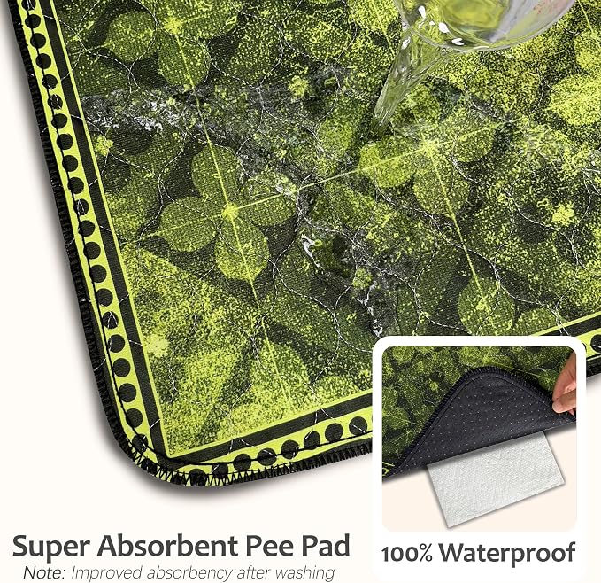 Washable Pee Pads for Dogs, Reusable Puppy Potty Training Pads, Ultra-Absorbent Thick Waterproof Leak-Proof Non-Slip Pads & Mat for Crate, Playpen, Floor, Whelping & Housebreaking , 2 Pack 36"x48"