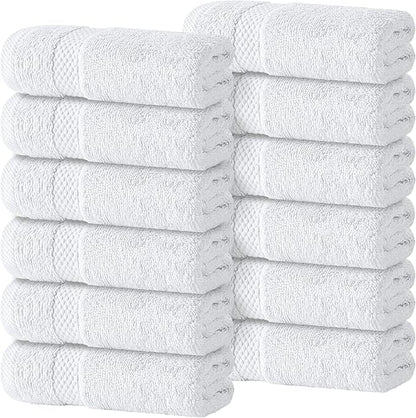 White Classic Luxury Cotton Washcloths 13x13 Inch