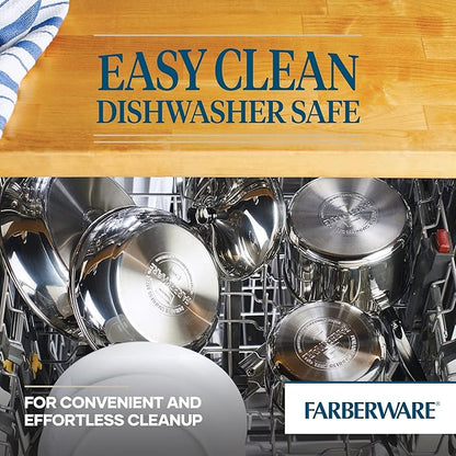 Farberware Classic Series Stainless Steel Induction 12 Quart Stock Pot with Lid, Silver