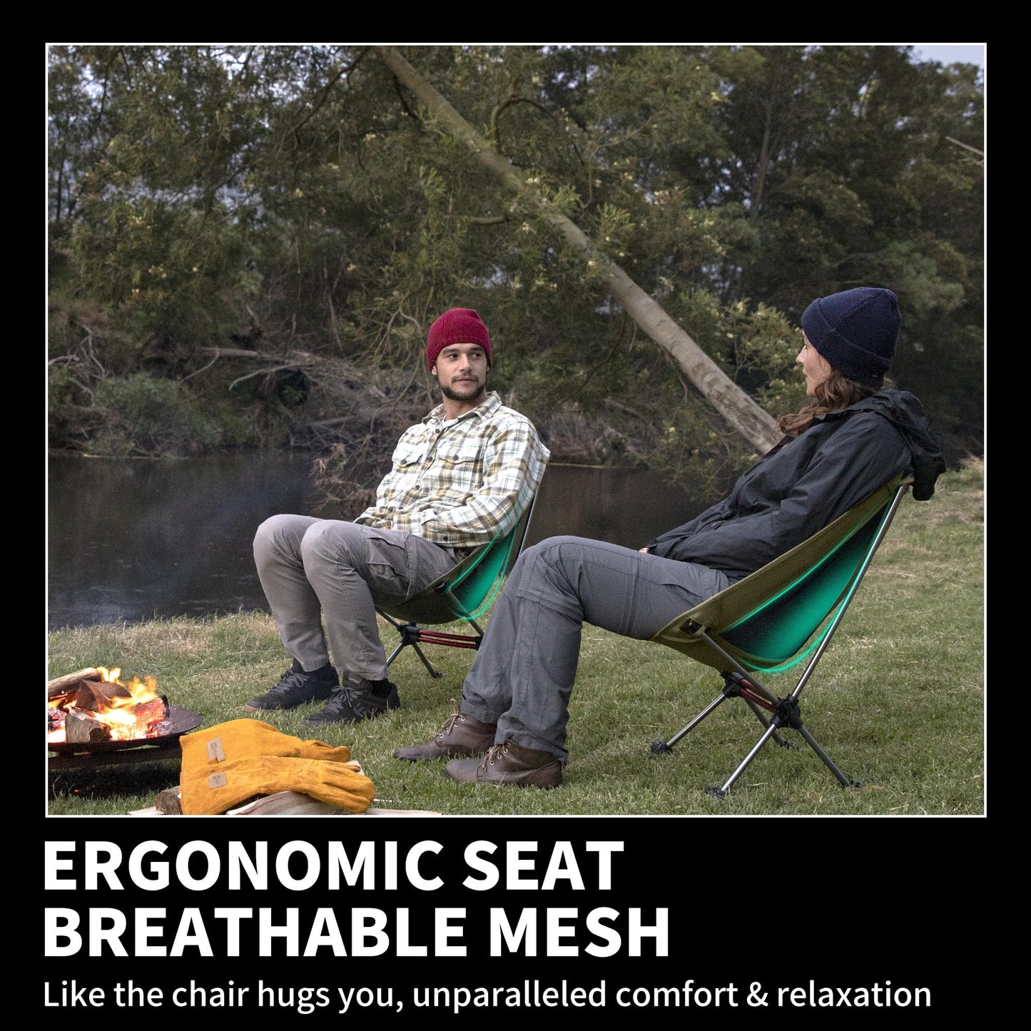 Naturehike YL08 Ultralight Camping Chair, 2.12 LBS Portable Backpacking Chair with Storage Bag & Anti-Sinking Feet, Lightweight Compact Collapsible Camp Chair