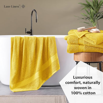 LANE LINEN Cotton Bath Towels Pack of 4
