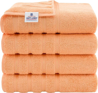 American Soft Linen Luxury 4 Piece Bath Towel Set, 600 GSM 100% Cotton Turkish
