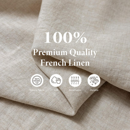 TRITON LINEN Pure Linen Apron - 25 x 35 Inch Bistro Half Apron with Large Pocket Unisex Waist Aprons Ideal for Kitchen Crafts and More (Natural Linen)