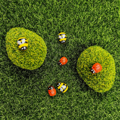 SNAIL GARDEN 13PCS Fairy Artificial Grass, 8Pack Life-Like Garden Lawn with 5Pcs Artificial Moss Rocks-Miniature Ornament Garden Fairy Accessories for DIY Decoration(6 x 6 Inch)