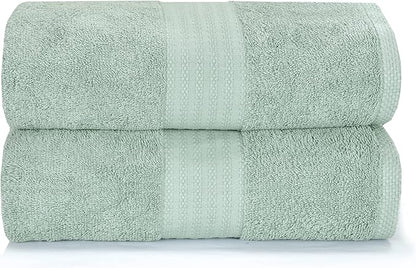 GLAMBURG Premium Cotton Oversized 2 Pack Bath Sheet 35x70-100% Pure Cotton