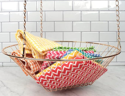RSVP International Hanging Storage Collection 3-Tier Baskets, Copper Wire