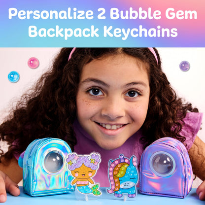 Creativity for Kids Bubble Gems Backpack Keychains - DIY Diamond Art Kits for Kids, Unicorn Toys for Girls, Gem Art Mermaid Gifts for Girls (Ages 6+)