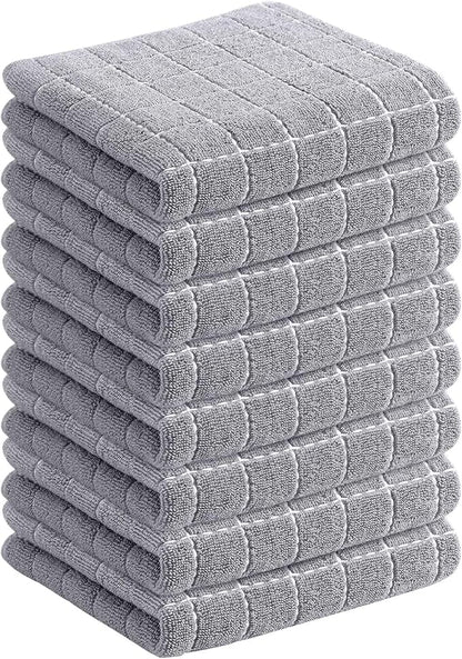 Homaxy 100% Cotton Terry Kitchen Towels, Checkered Designed, Soft and Super