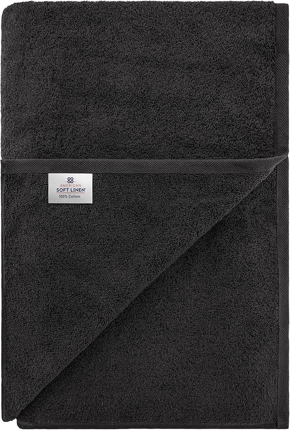 American Soft Linen 100% Cotton 600 GSM Turkish 40x80 Oversized Bath Towel Sheet