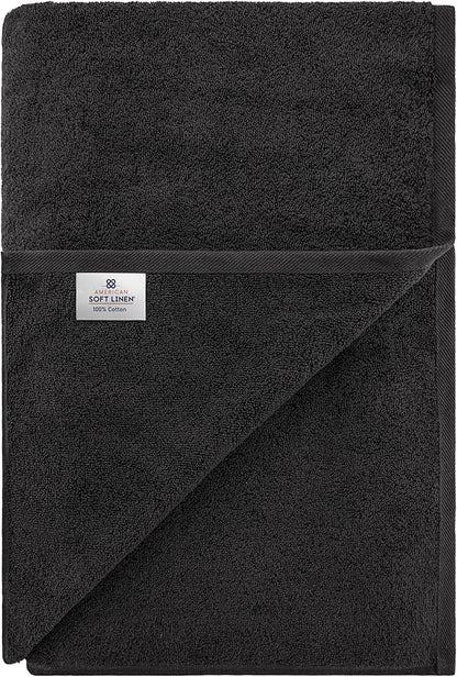 American Soft Linen 100% Cotton 600 GSM Turkish 40x80 Oversized Bath Towel Sheet