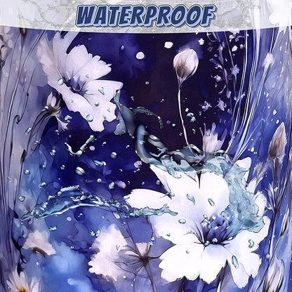 Blue Daisy Flower Laundry Basket Foldable Oxford Cloth Watercolor Floral