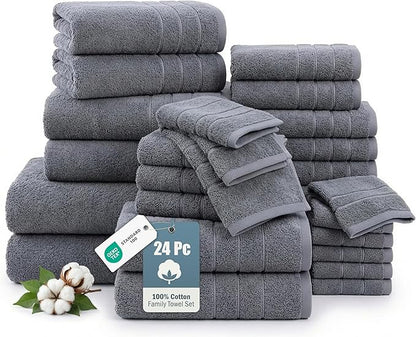 24-Piece Premium Towel Sets for Bathroom