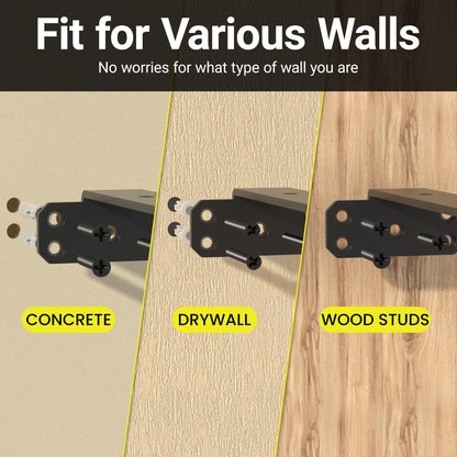 SKYSEN 12 Pack 6" Floating Shelf Bracket, Shelves Brackets, Wood Shelving Brackets Hardware - Heavy Duty - 4/6/8/10/12 inch - Real Hidden Bracket Design（tzj6-12）
