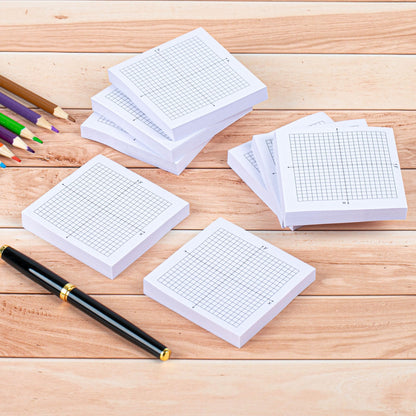 VELATYVIO 8PCS Graph Paper Sticky Notes 800 Sheets Self Adhesive Mini X Y Axis Coordinate Plane Post It 20 X 20 Four Quadrant Grid Pad for School Office Supplies 3 X 3 Inch