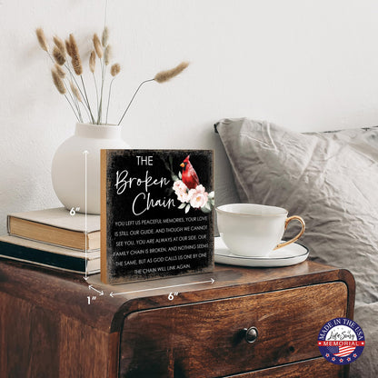 LifeSong Milestones Wooden Memorial Shelf Décor & Tabletop Signs | Loving Memory Gifts | Handcrafted Keepsakes (The Broken Chain (Black))