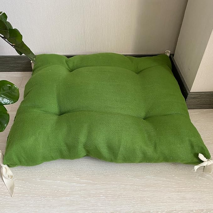Green Hemp Fabric Dogs and Cats Bed Pillow with Hemp Filler - Pet Sleeping Mat - Comfy Kennel Pad - Large, Small, Standart (35x24" Inches)