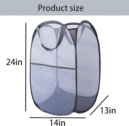 Foldable Mesh Popup Laundry Hamper, Laundry Basket Easy to Open and Fold
